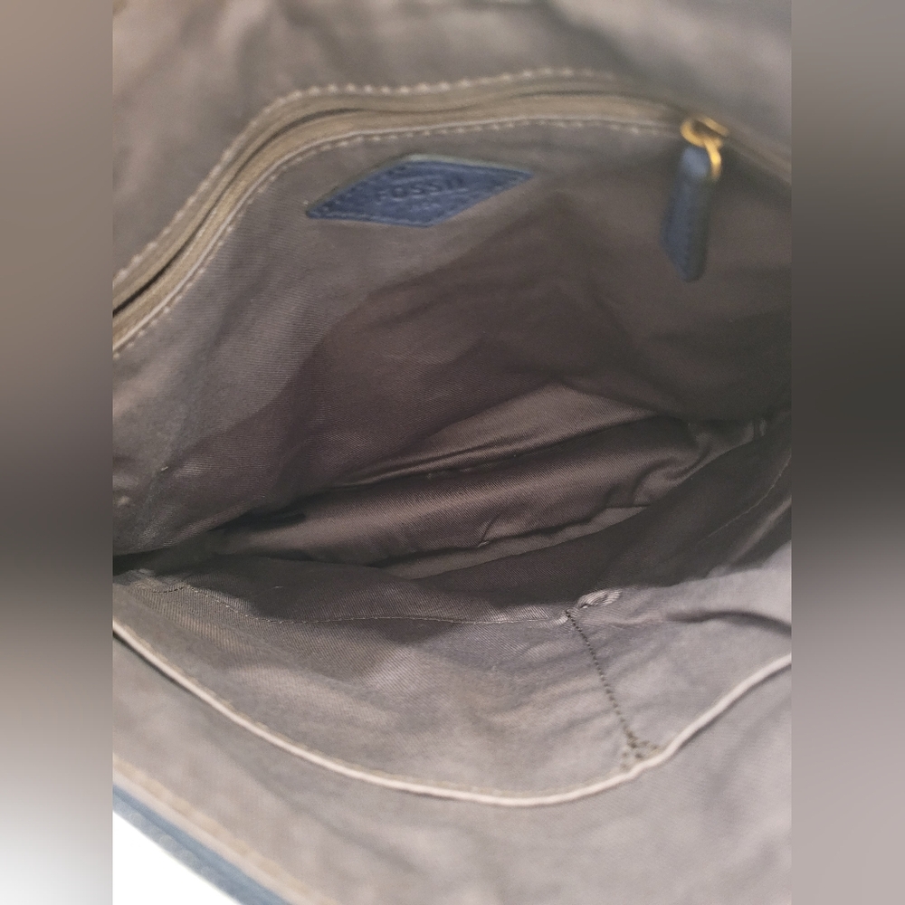 Fossil Slate Blue Leather Shoulder Bag - Picture 6 of 6